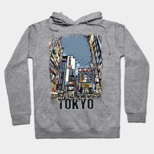 Tokio City Streets Vintage Travel Poster Series grunge edition 02 Hoodie